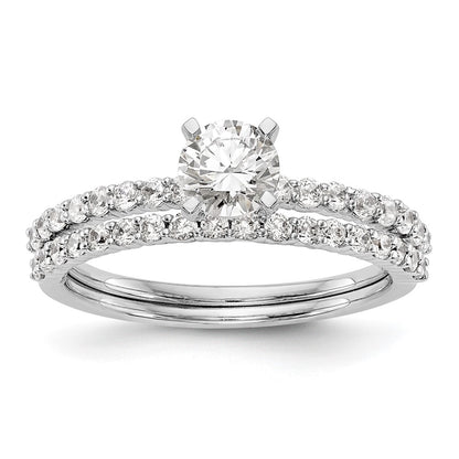 14K White Gold Peg Set 1/5 Carat Diamond Semi Mount Engagement Ring