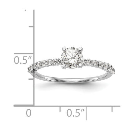 14K White Gold Peg Set 1/5 Carat Diamond Semi Mount Engagement Ring