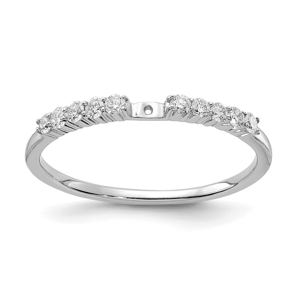 14K White Gold Peg Set 1/5 Carat Diamond Semi Mount Engagement Ring