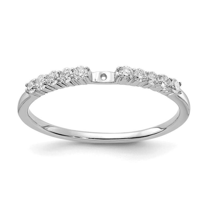 14K White Gold Peg Set 1/5 Carat Diamond Semi Mount Engagement Ring
