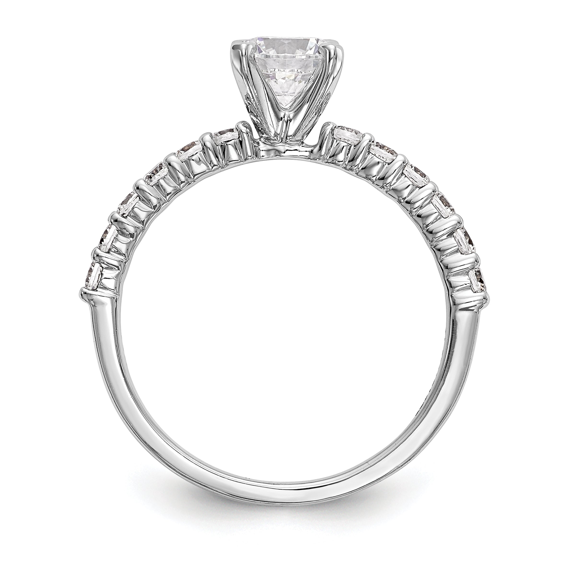 14k White Gold 3/8 Ct. Lab Grown Diamond VS/SI+ G+ Peg Set Engagement Ring