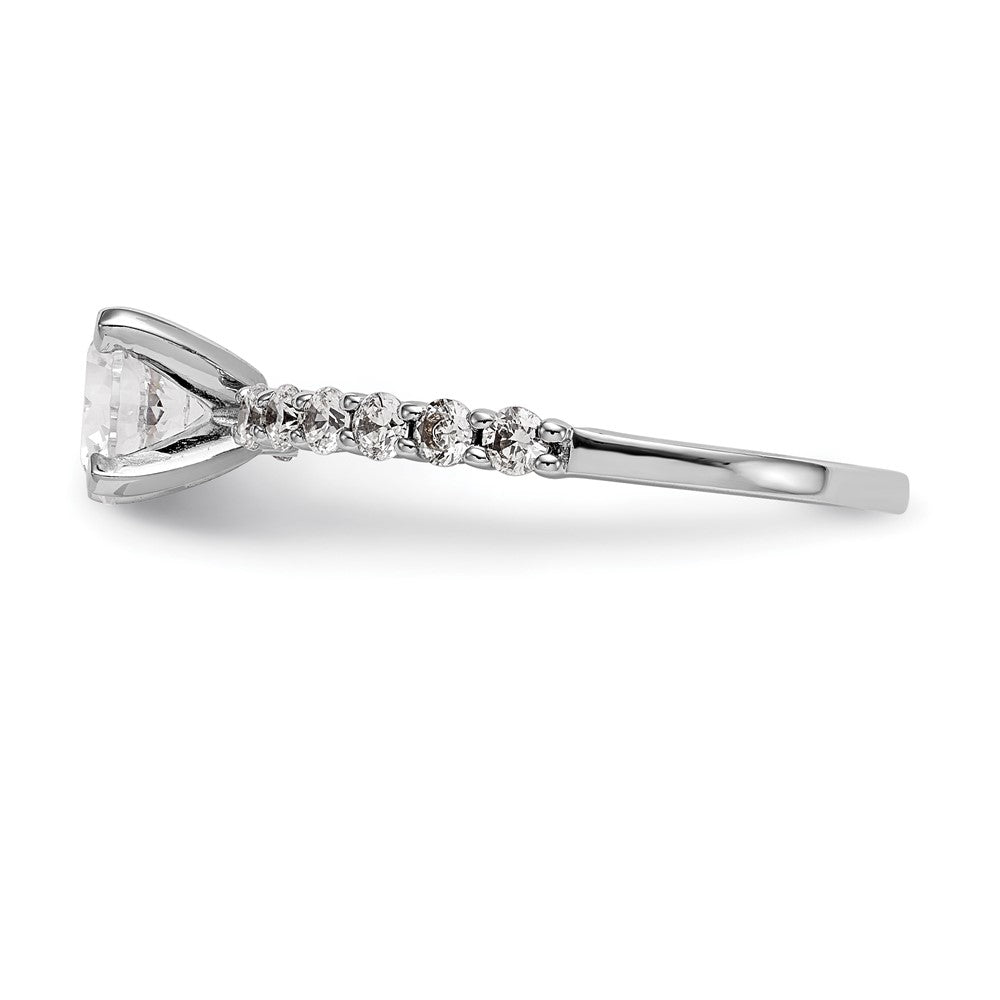 14K White Gold Peg Set 3/8 carat Diamond Semi-mount Engagement Ring