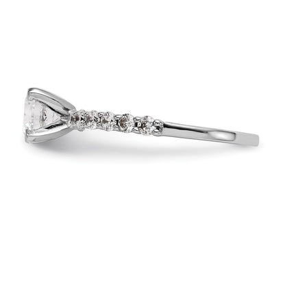 14K White Gold Peg Set 3/8 carat Diamond Semi-mount Engagement Ring