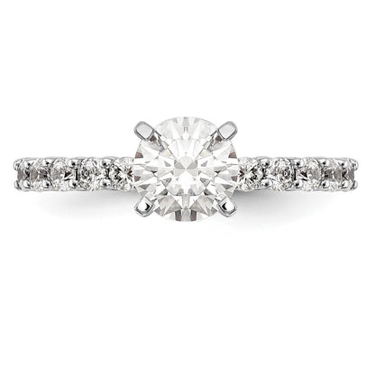 14K White Gold Peg Set 3/8 carat Diamond Semi-mount Engagement Ring