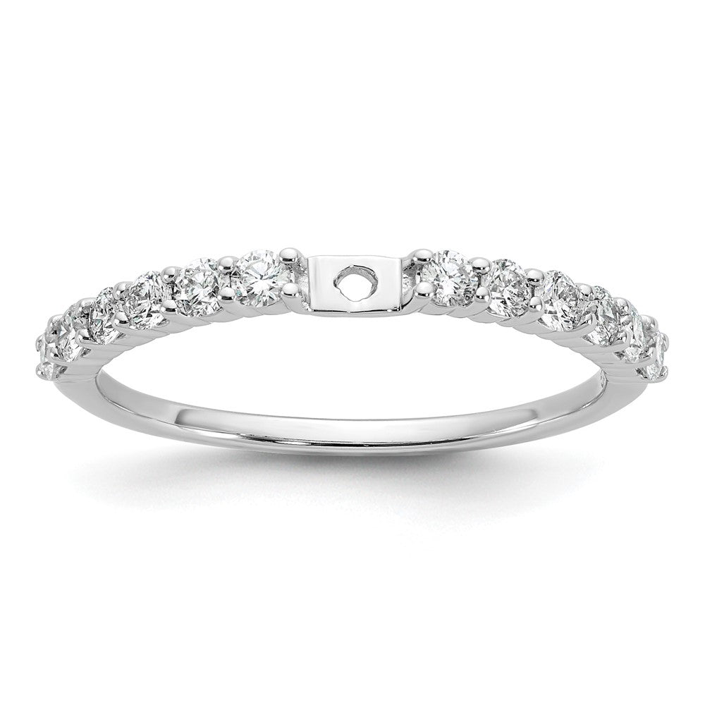 14K White Gold Peg Set 3/8 carat Diamond Semi-mount Engagement Ring