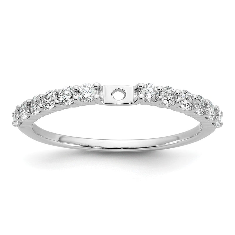 14K White Gold Peg Set 3/8 carat Diamond Semi-mount Engagement Ring
