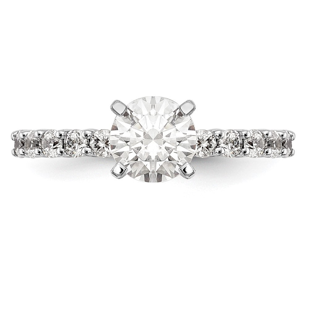 14K White Gold Peg Set 1/2 carat Diamond Semi-mount Engagement Ring