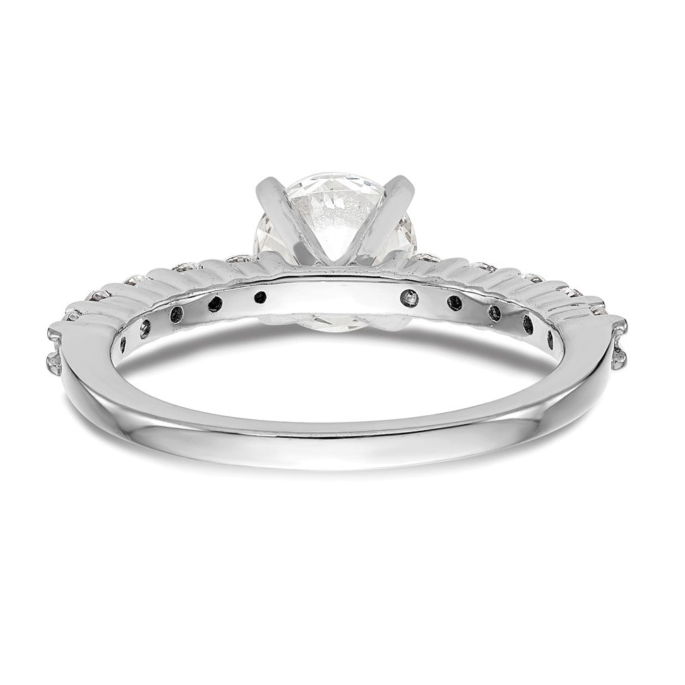 14K White Gold Peg Set 1/2 carat Diamond Semi-mount Engagement Ring