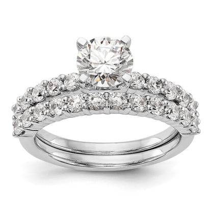 14K White Gold Peg Set 1/2 carat Diamond Semi-mount Engagement Ring