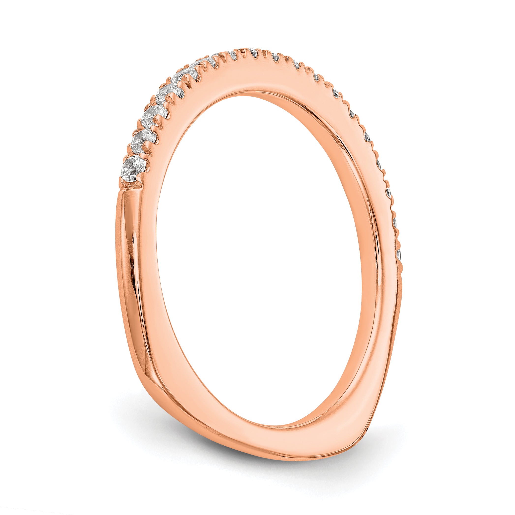 14K Rose Gold True Origin 3/8 Carat Lab Grown Diamond Vs D E F Wedding Band