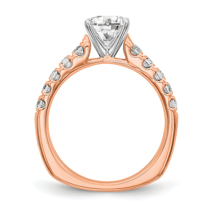 14K Rose Gold True Origin 1/2 Carat Lab Grown Diamond Vs D E F Semi Mount Peg Set Ring
