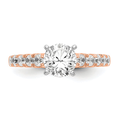 14K Rose Gold True Origin 1/2 Carat Lab Grown Diamond Vs D E F Semi Mount Peg Set Ring