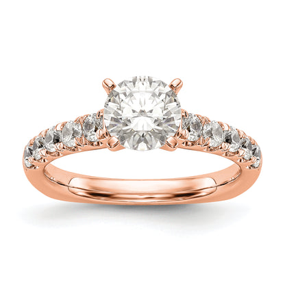 14K Rose Gold True Origin 1/2 Carat Lab Grown Diamond Vs D E F Semi Mount Peg Set Ring