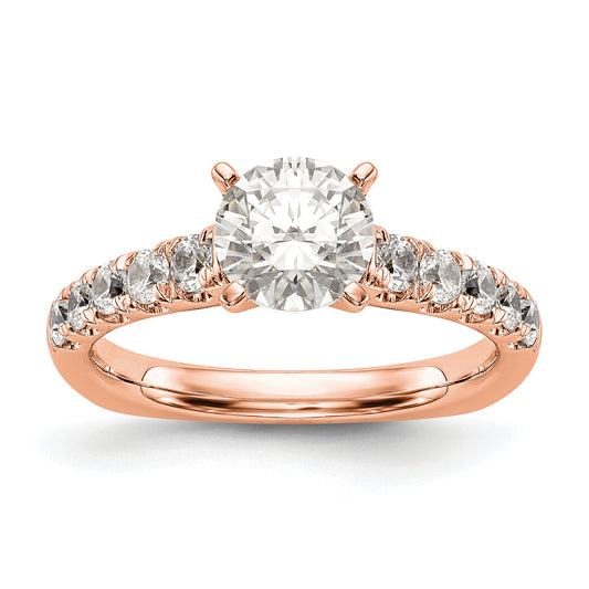 14K Rose Gold True Origin 1/2 Carat Lab Grown Diamond Vs D E F Semi Mount Peg Set Ring