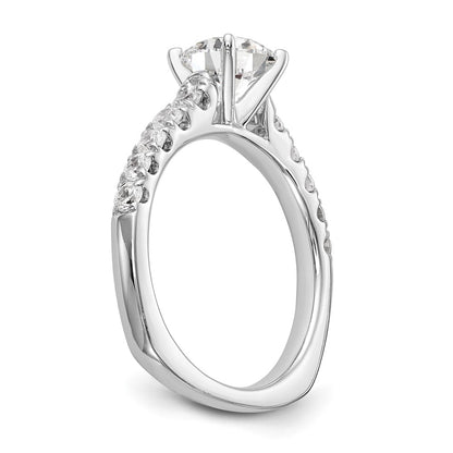 True Origin 14K White Gold 1/2 carat Lab Grown Diamond VS+ F+ Semi-Mount Peg Set Engagement Ring