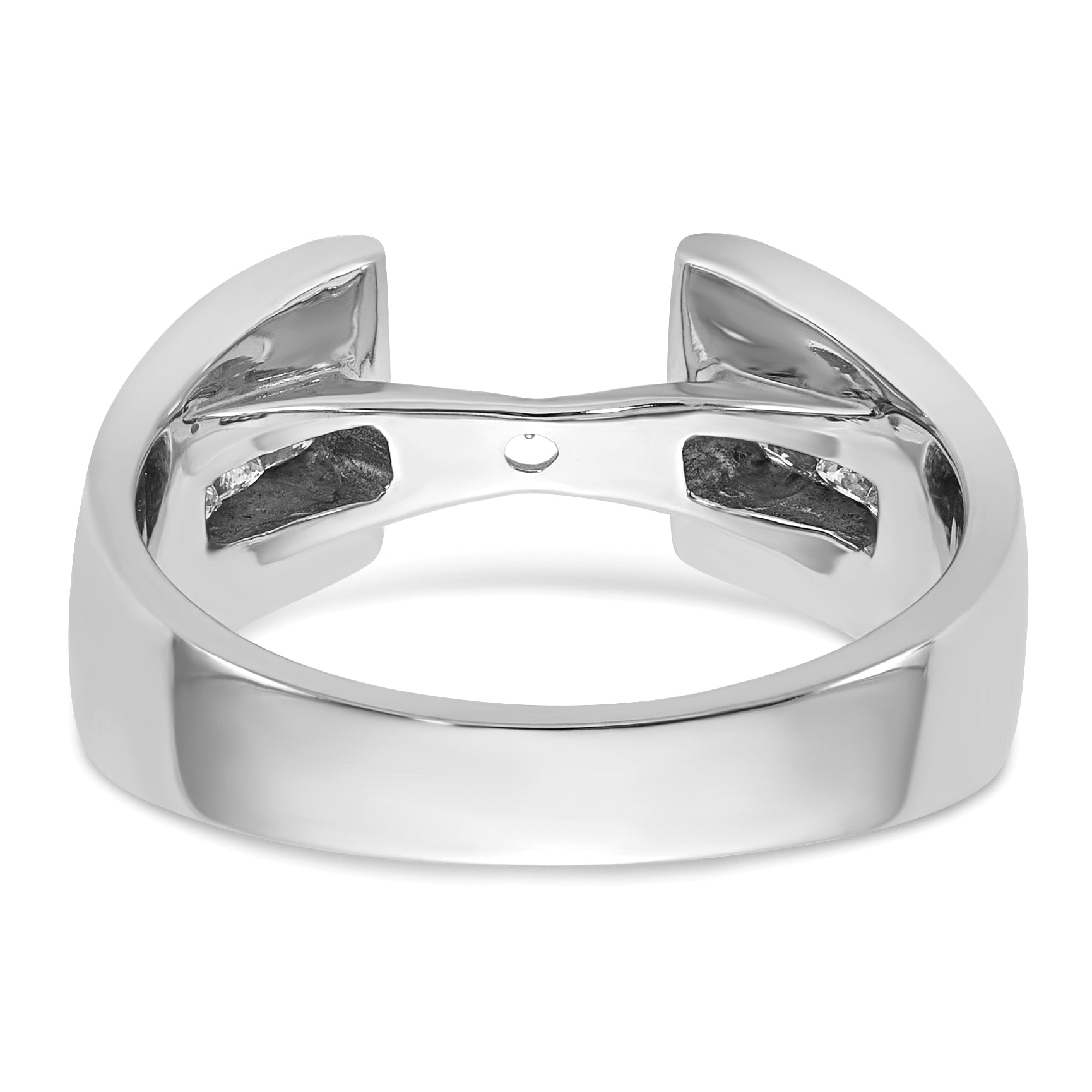 14K White Gold Peg Set 3/8 Carat Channel Princess Diamond Semi Mount Engagement Ring