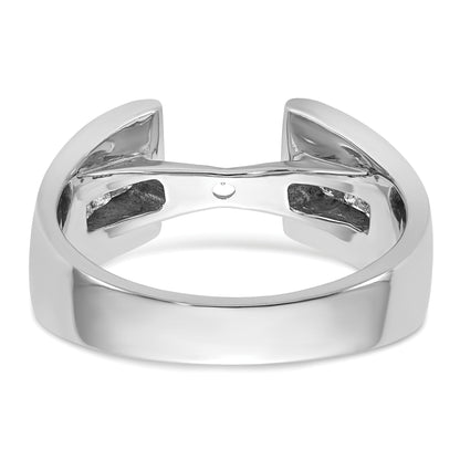 14K White Gold Peg Set 3/8 Carat Channel Princess Diamond Semi Mount Engagement Ring