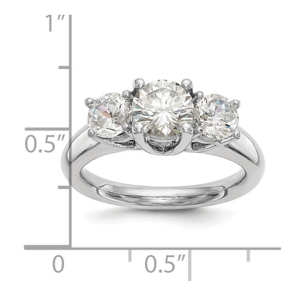 Platinum 3 Stone Complete Engagement Ring