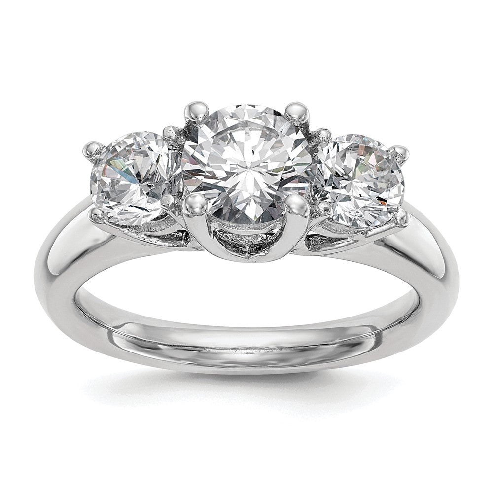 Platinum 3 Stone Complete Engagement Ring