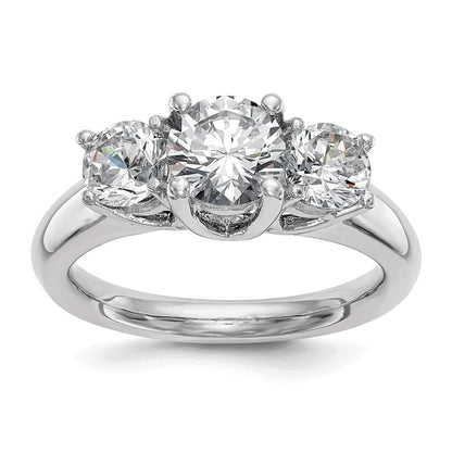 Platinum 3 Stone Complete Engagement Ring