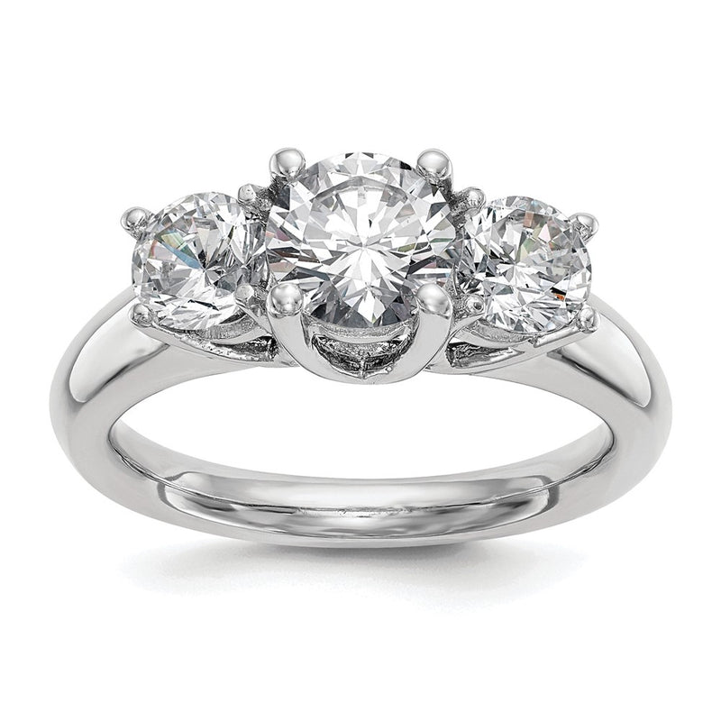 Platinum 3 Stone Complete Engagement Ring