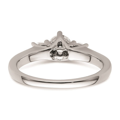 14K White Gold 3 Stone Simulated Diamond Engagement Ring
