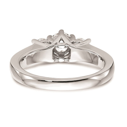 14K White Gold 3 Stone Simulated Diamond Engagement Ring