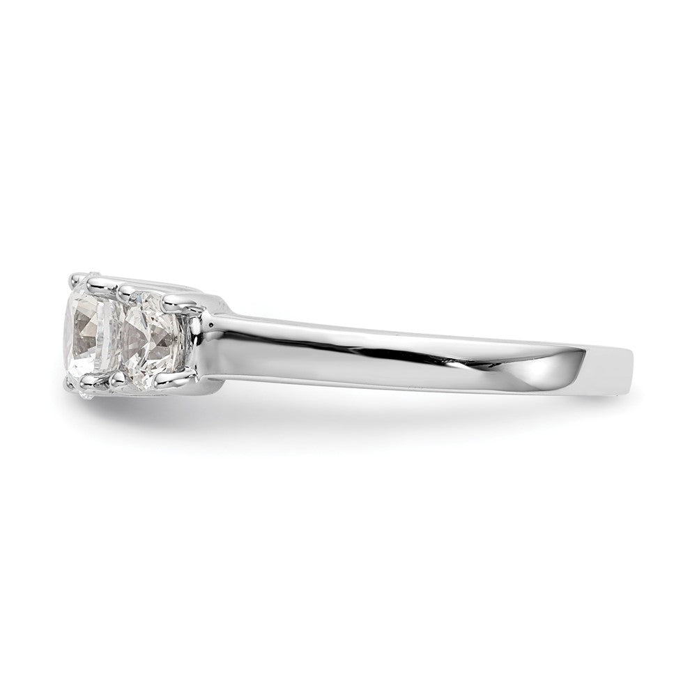 14K White Gold 3 Stone Simulated Diamond Engagement Ring