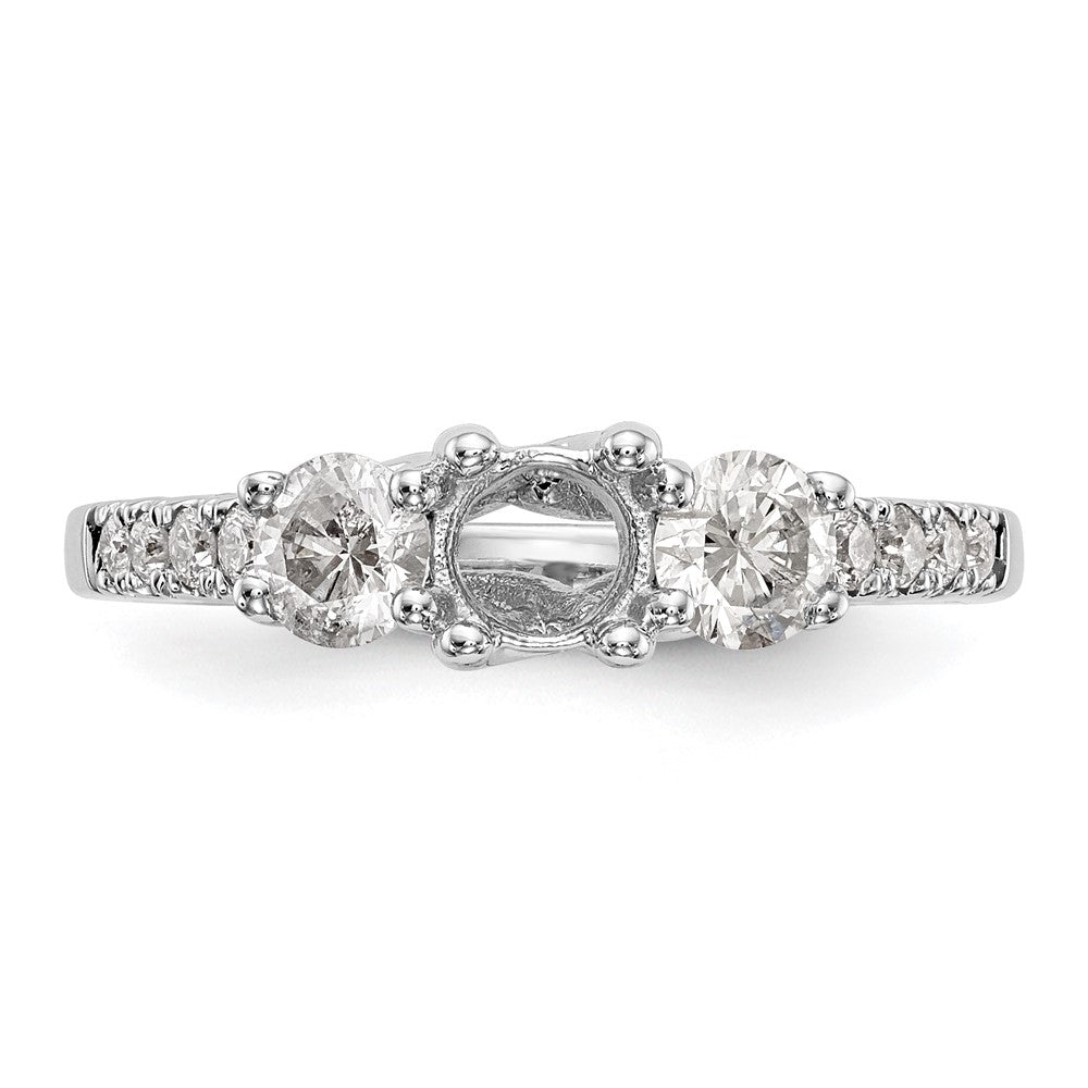 14k White Gold 1 1/5 Ct. Lab Grown Diamond VS/SI+ G+ Complete Size 7 Three Stone Engagement Ring