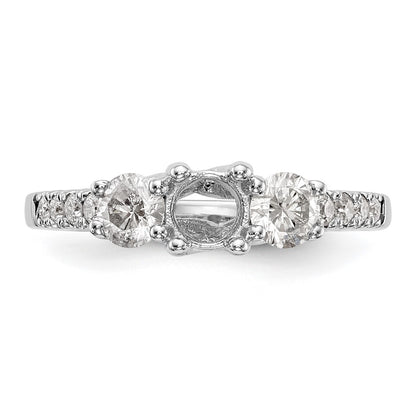 14k White Gold 1 1/5 Ct. Lab Grown Diamond VS/SI+ G+ Complete Size 7 Three Stone Engagement Ring