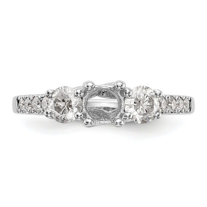 14K White Gold 1 1/5 Carat Lab Grown Diamond Vs/Si+ G+ Complete Size 9 Three Stone Engagement Ring (Size 9 Only)
