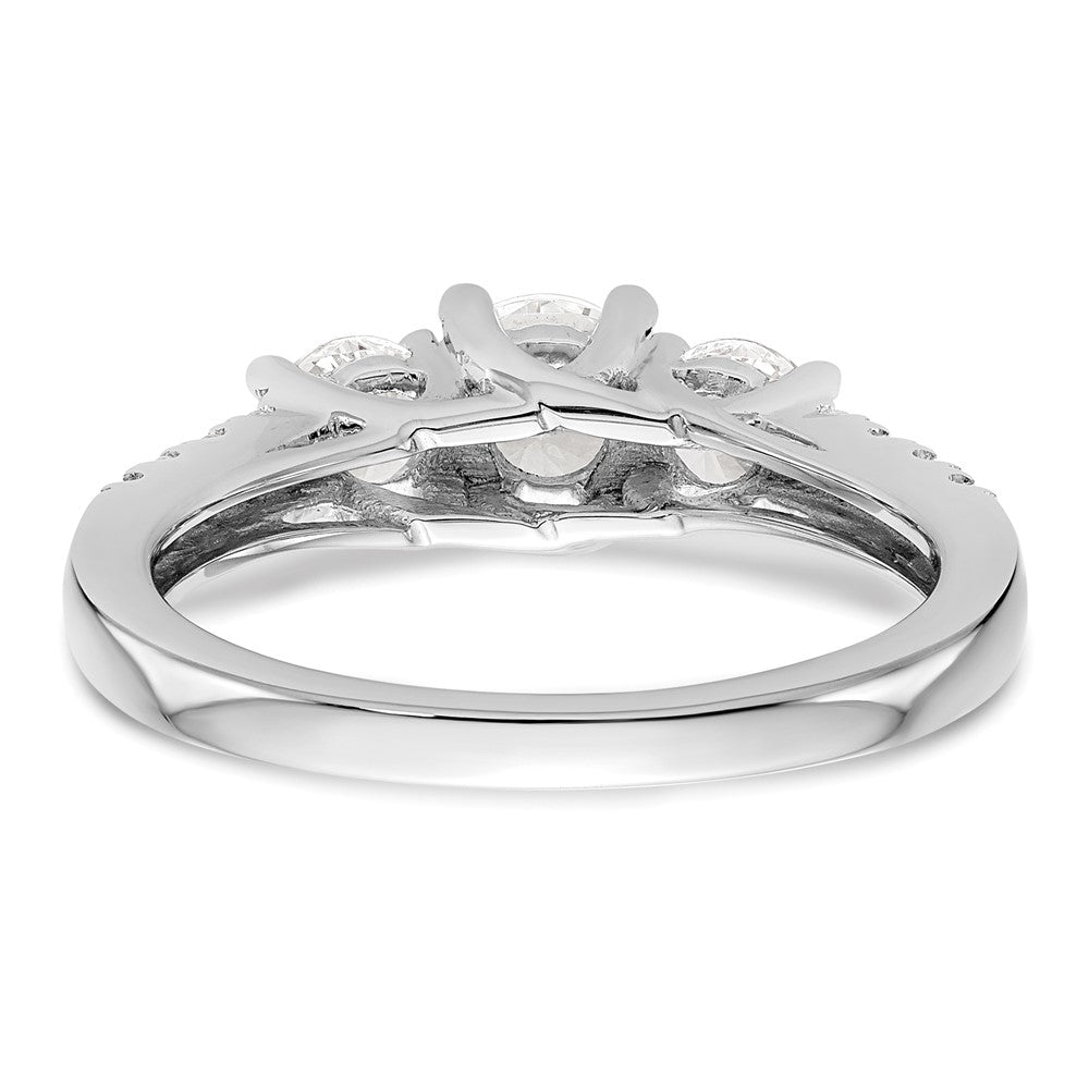 14k White Gold 1 1/5 Ct. Lab Grown Diamond VS/SI+ G+ Complete Size 7 Three Stone Engagement Ring