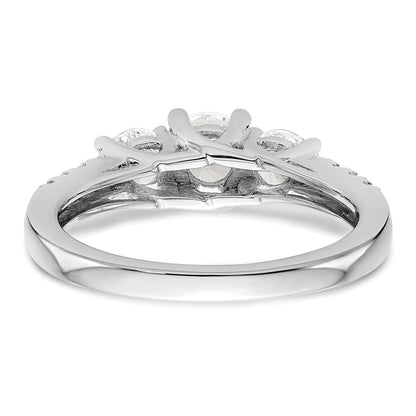 14k White Gold 1 1/5 Ct. Lab Grown Diamond VS/SI+ G+ Complete Size 7 Three Stone Engagement Ring