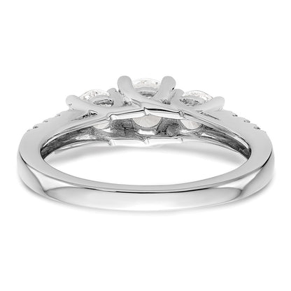 14K White Gold 3 Stone Simulated Diamond Engagement Ring