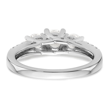 14K White Gold 1 1/5 Carat Lab Grown Diamond Vs/Si+ G+ Complete Size 9 Three Stone Engagement Ring (Size 9 Only)
