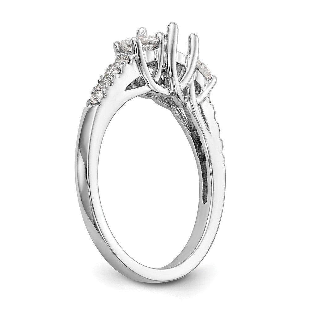 14k White Gold 1 1/5 Ct. Lab Grown Diamond VS/SI+ G+ Complete Size 7 Three Stone Engagement Ring