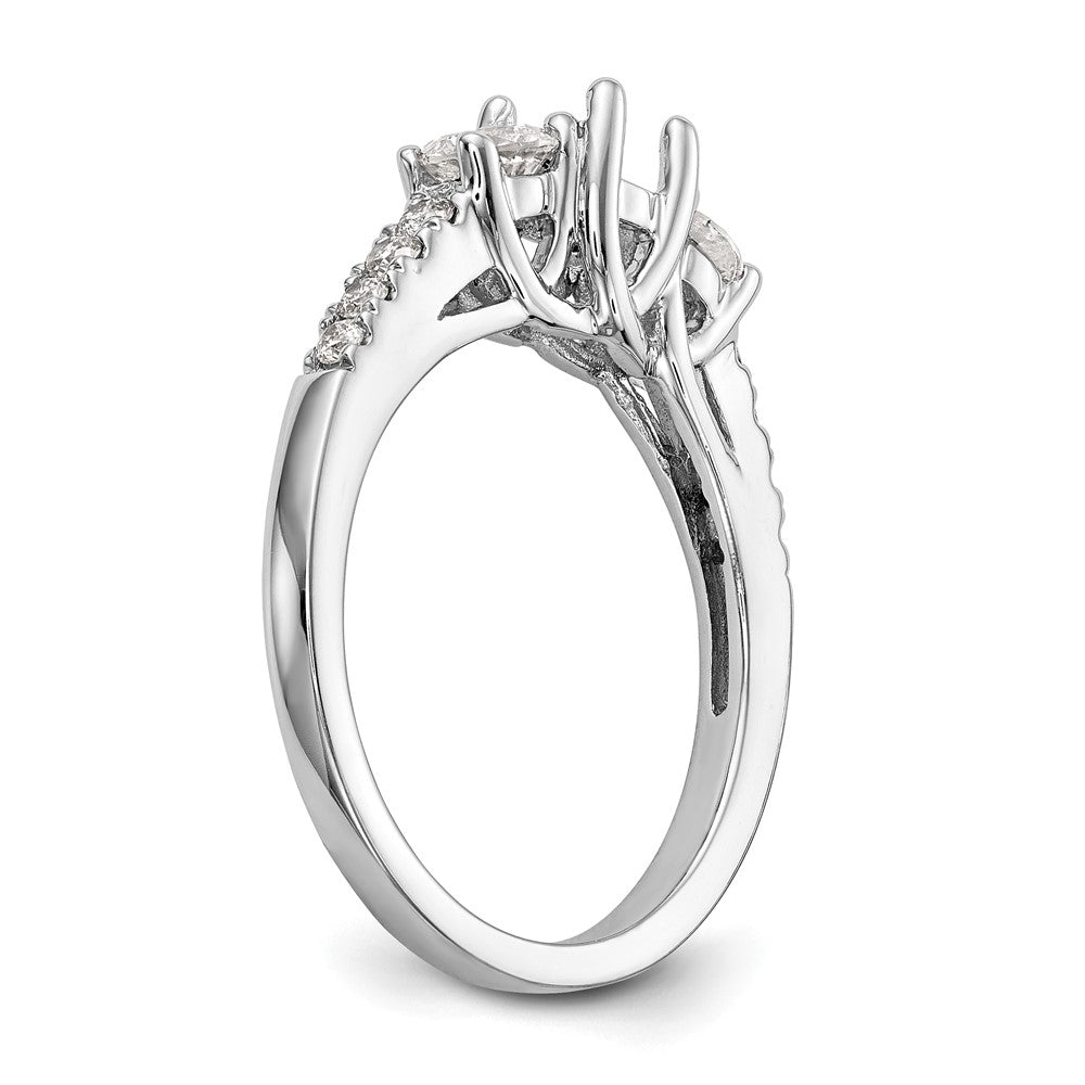 14K White Gold 1 1/5 Carat Lab Grown Diamond Vs/Si+ G+ Complete Size 9 Three Stone Engagement Ring (Size 9 Only)