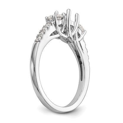 14K White Gold 1 1/5 Carat Lab Grown Diamond Vs/Si+ G+ Complete Size 9 Three Stone Engagement Ring (Size 9 Only)