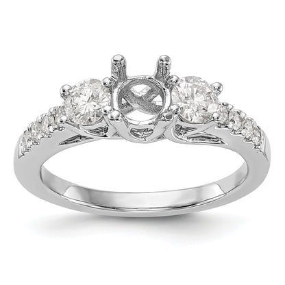 14K White Gold 1 1/5 Carat Lab Grown Diamond Vs/Si+ G+ Complete Size 9 Three Stone Engagement Ring (Size 9 Only)
