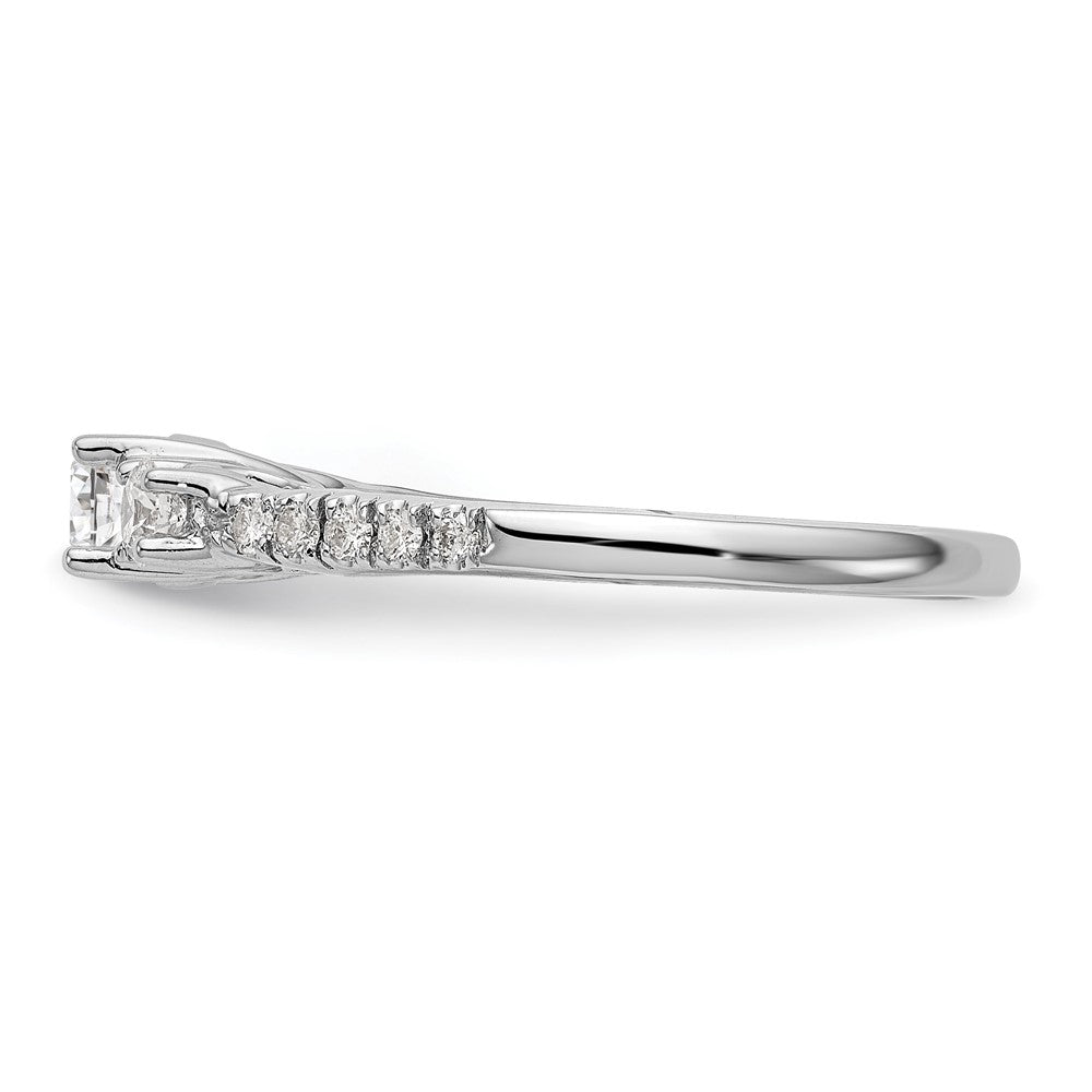 14K White Gold 3 Stone Simulated Diamond Engagement Ring