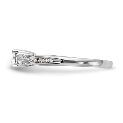 14k White Gold 5/8 Ct. Lab Grown Diamond VS/SI+ G+ Three Stone Complete Engagement Ring