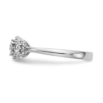 14K White Gold 3 Stone Simulated Diamond Engagement Ring