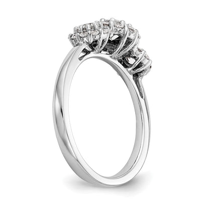 14K White Gold 3 Stone Simulated Diamond Engagement Ring