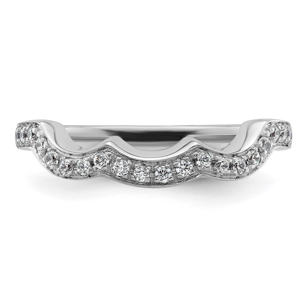 14K White Gold Real Diamond Wedding Band
