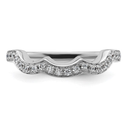 14K White Gold Real Diamond Wedding Band