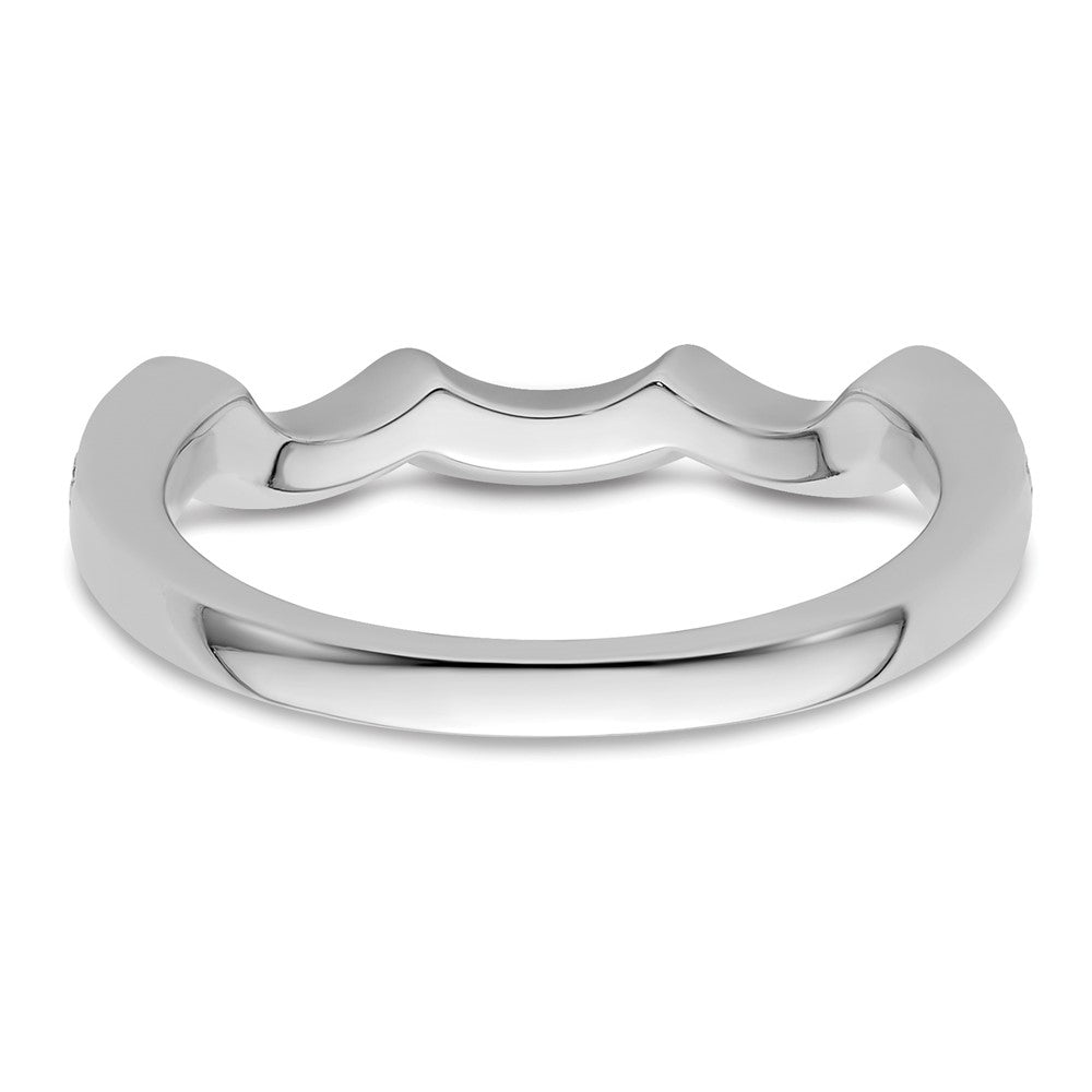 14K White Gold Real Diamond Wedding Band