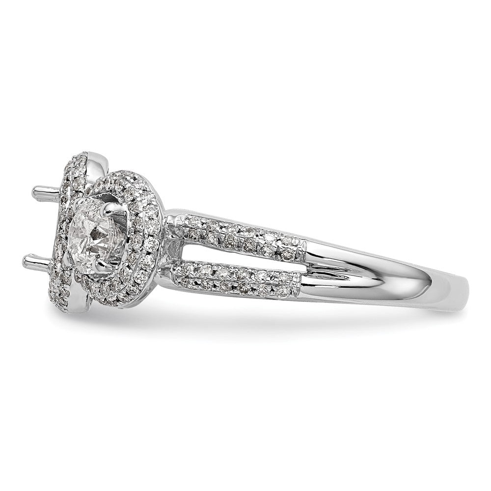 14K White Gold 3 Stone Simulated Diamond Engagement Ring