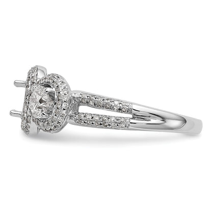 14K White Gold 3 Stone Simulated Diamond Engagement Ring