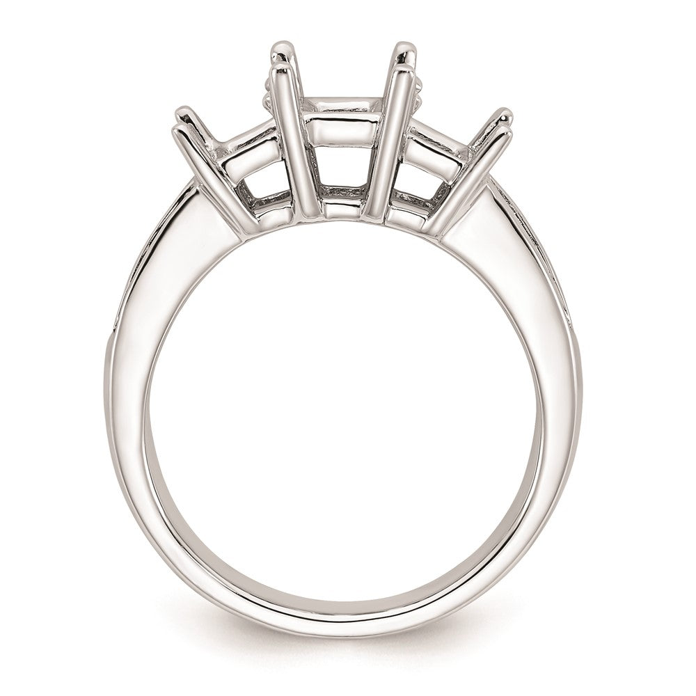 14K White Gold 3 Stone Simulated Diamond Engagement Ring