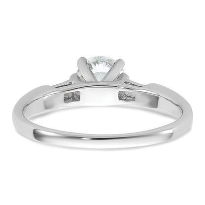 14K White Gold 3-Stone Diamond Peg Set Semi Mount Engagement Ring
